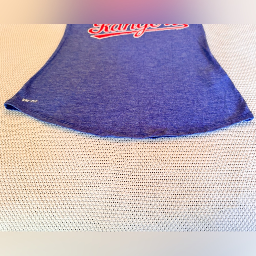 NIKE Dry Fit Texas Rangers Baseball MLB Blue & Red Tank Top - Picture 7 of 10